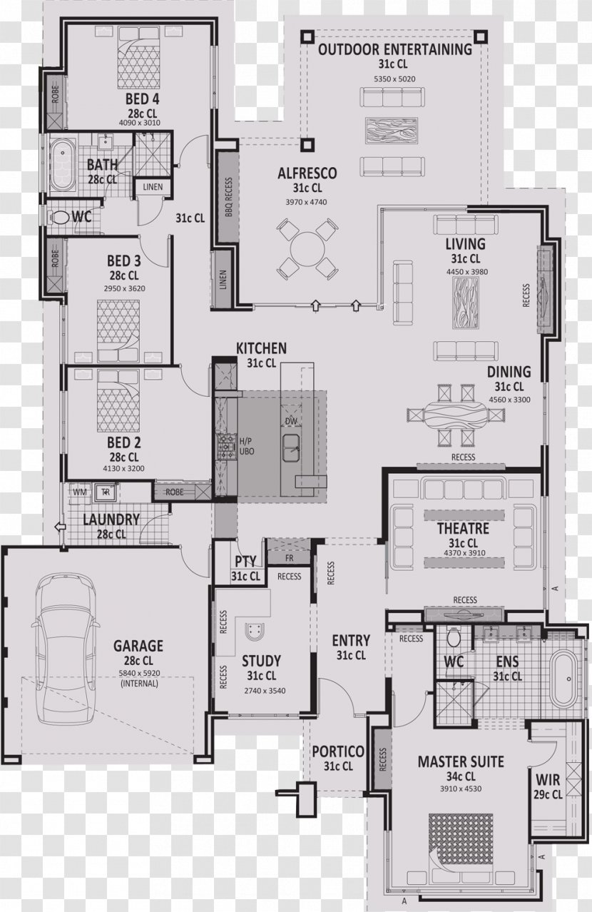 House Plan Storey Floor - Indoor Transparent PNG