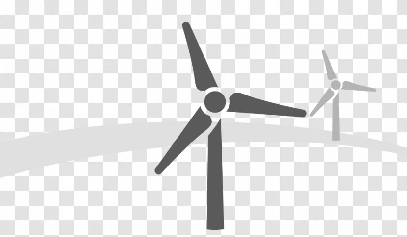 Wind Farm Turbine Energy Propeller - Black And White - Energie Transparent PNG