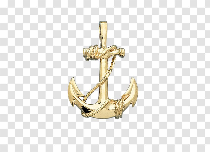Men's Anchor Pendant Necklace In 10k Gold Colored - Tree Transparent PNG