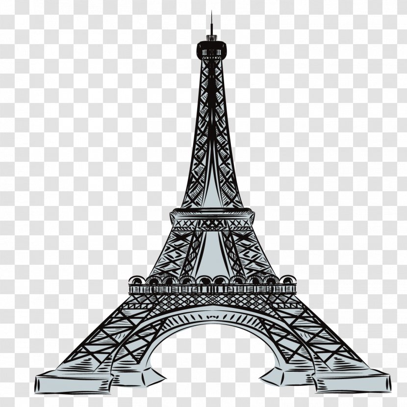 Eiffel Tower November 2015 Paris Attacks Xc9goxefste - Monochrome - Vector Transparent PNG