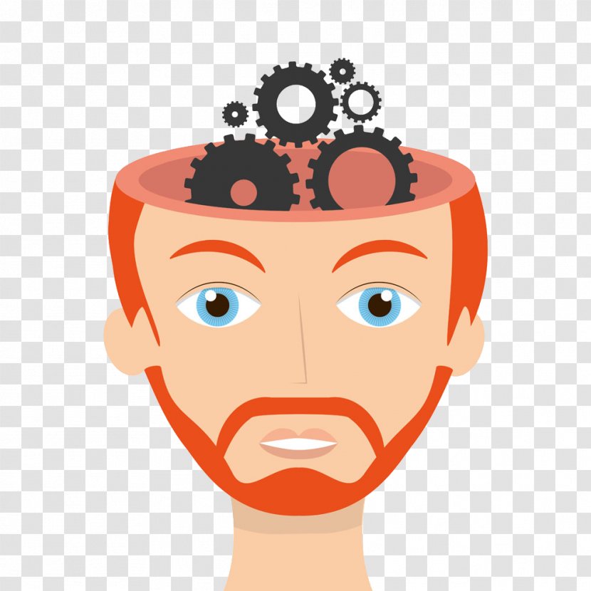 Brain Cerebrum Cartoon - Headgear - Gears Image Transparent PNG