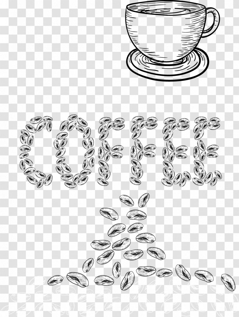 Coffee Bean Cafe Drawing - Designer - Sketch Mugs And Beans Transparent PNG