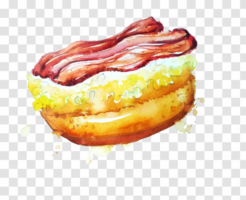 Food Watercolor Painting Doughnut - Pixel - Cartoon Bread Transparent PNG