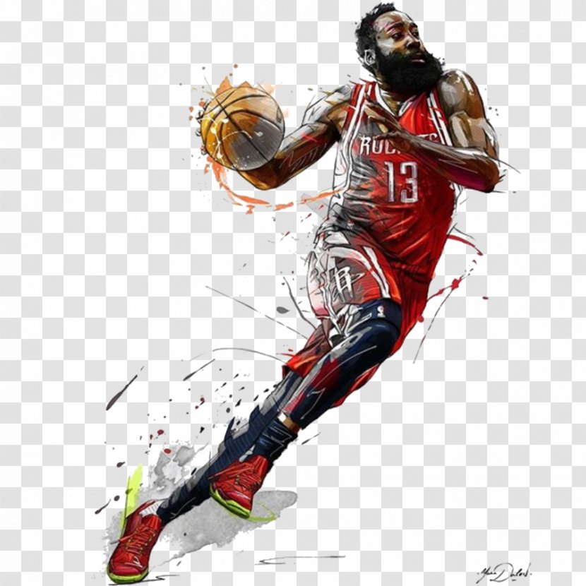 Houston Rockets NBA Art Basketball James Harden - Player - Nba Transparent PNG