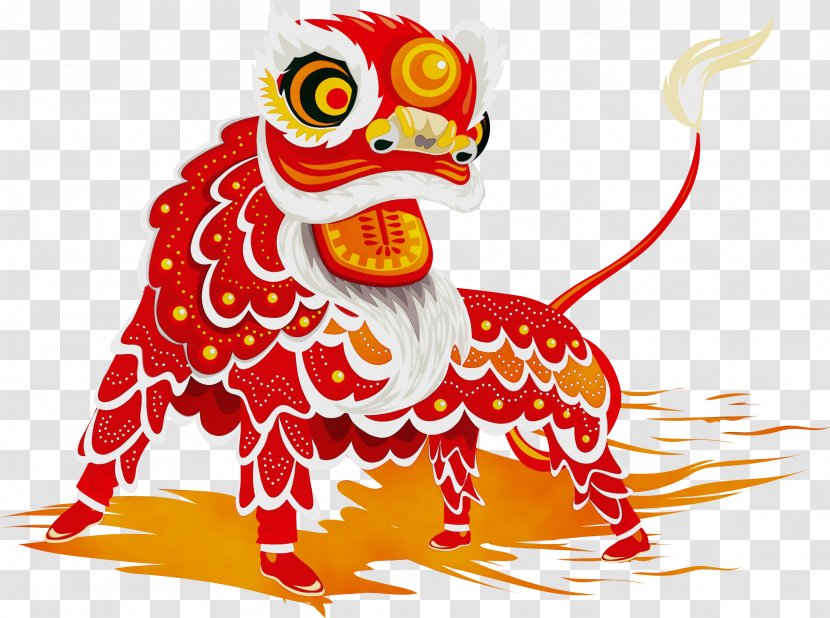 Chinese New Year Lion Dance - Music - Art Fictional Character Transparent PNG