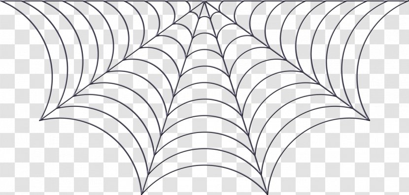 Spider Web Drawing Clip Art - Black And White - Cobweb Transparent PNG