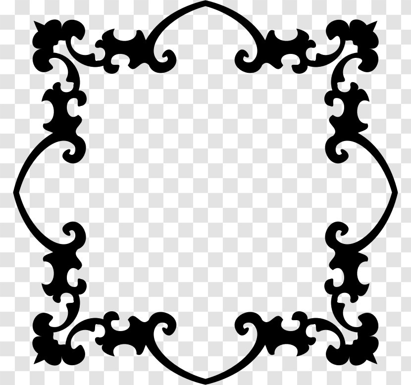 Black And White Borders Frames Picture Clip Art - Flower Transparent PNG