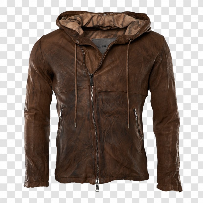 Leather Jacket Coat Maison Margiela Fur - Brown Transparent PNG