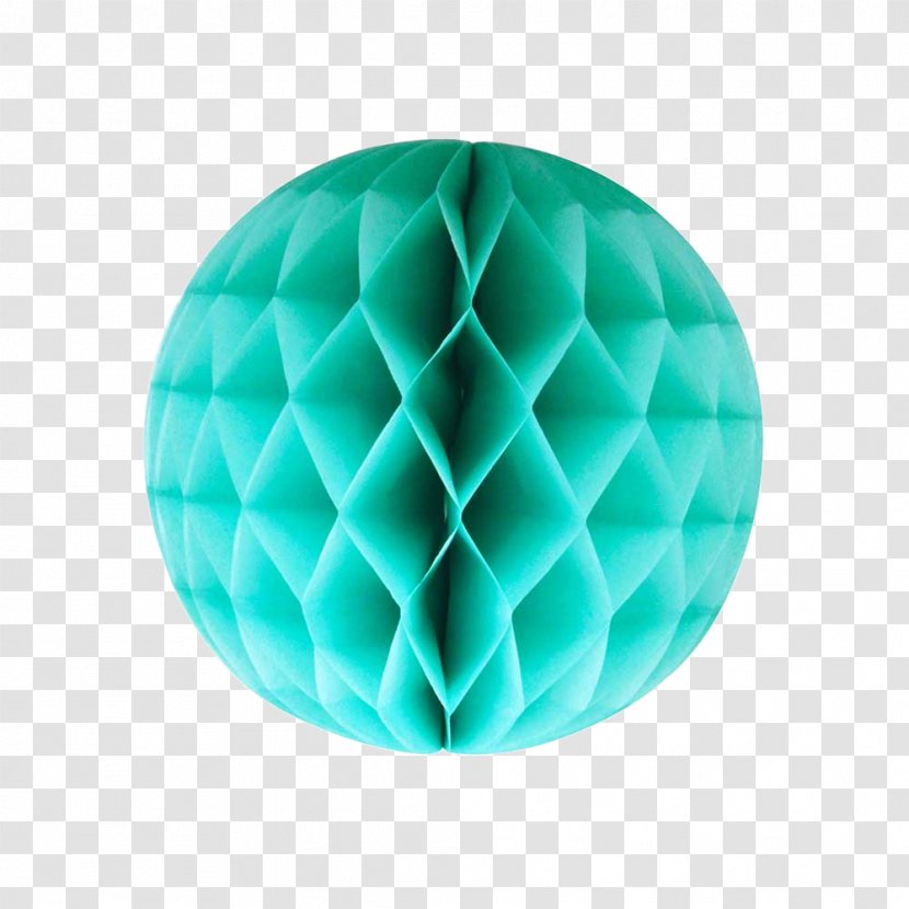 Paper Honeycomb Decoratie Party - Aqua Transparent PNG