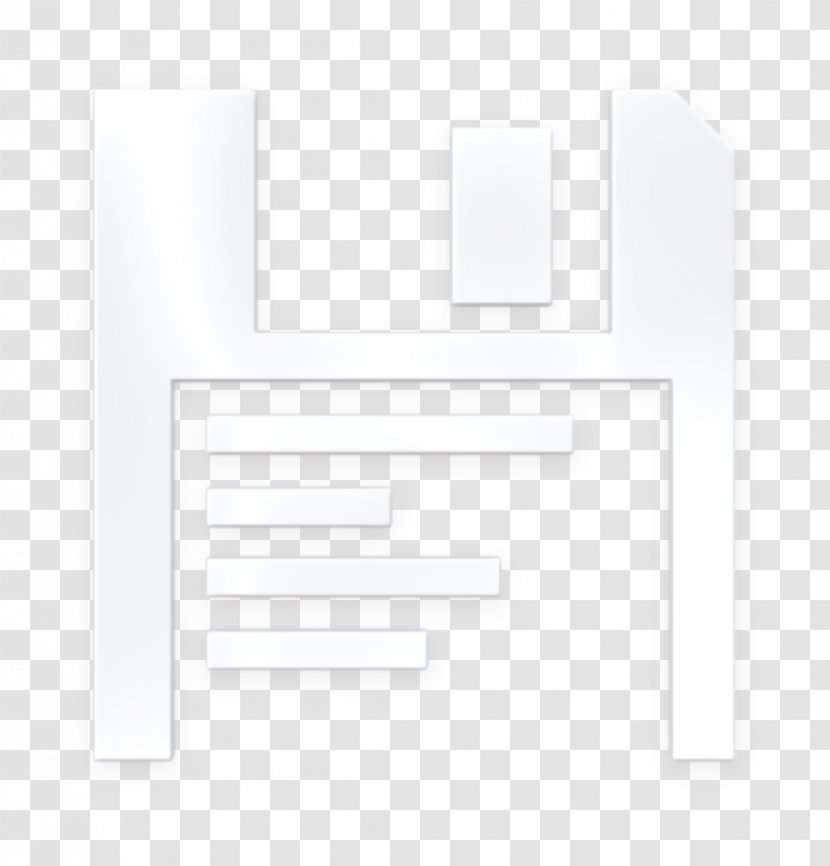Device Icon Diskette Floppy - White - Rectangle Blackandwhite Transparent PNG