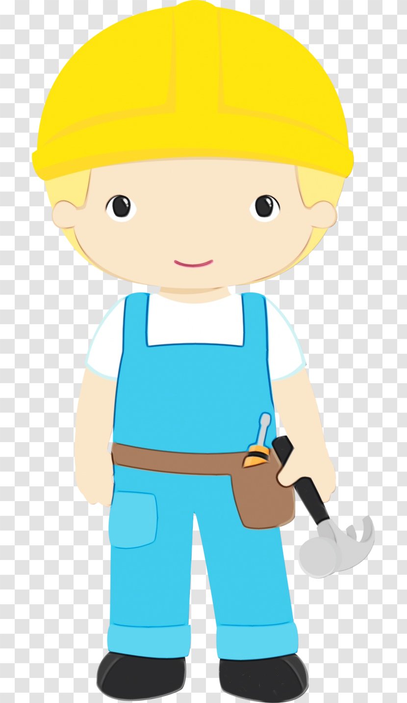 Child Background - Cartoon - Construction Worker Transparent PNG