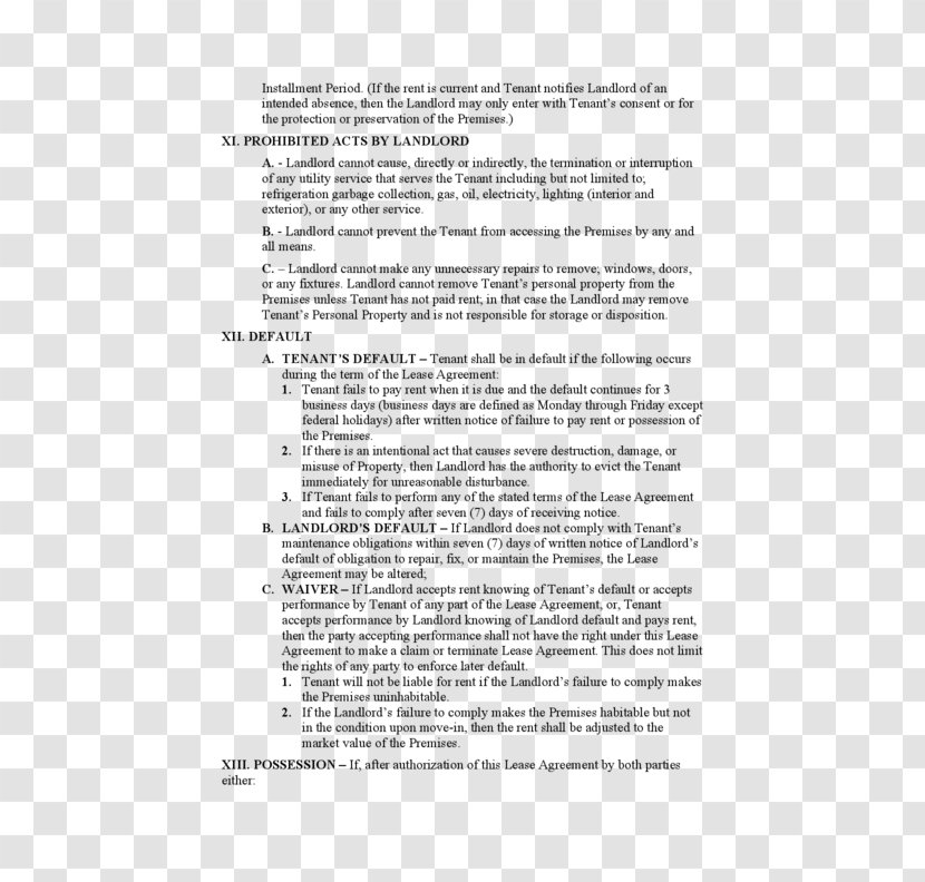 Rental Agreement Organization Contract Management Renting - Page Number Transparent PNG