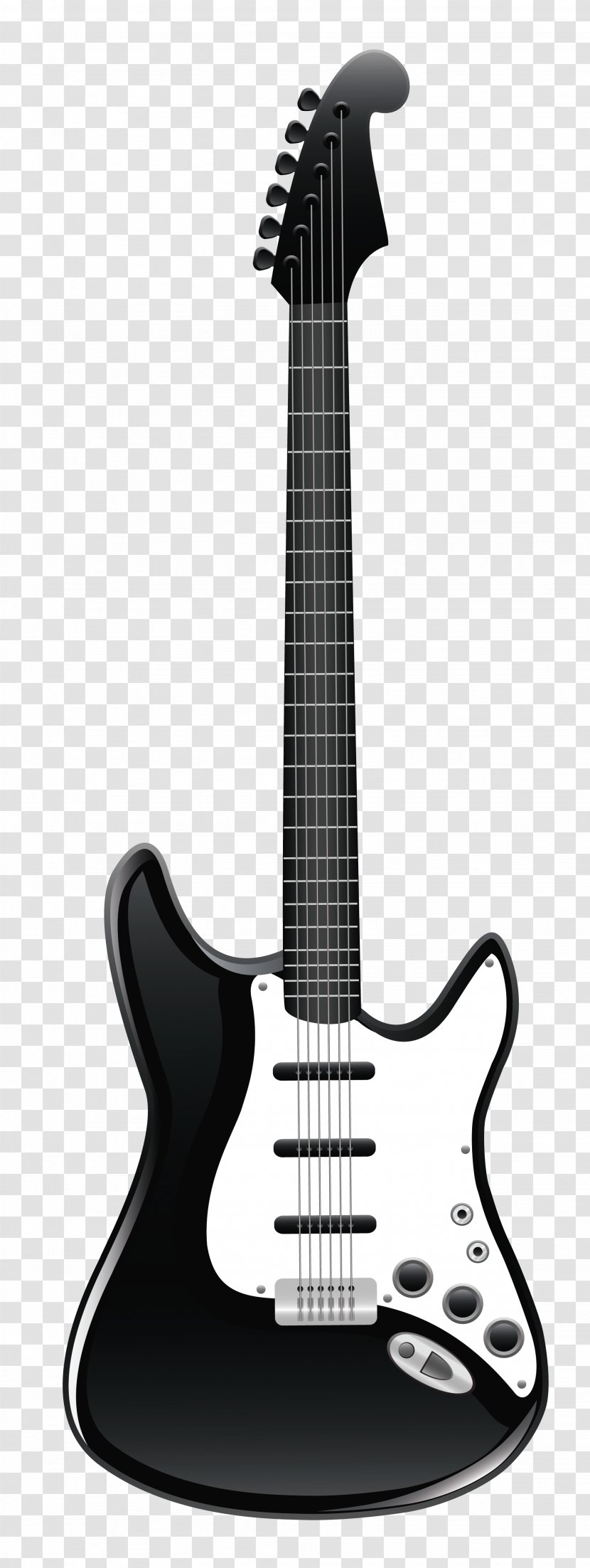 Guitar Clip Art - Silhouette - Black And White Clipart Transparent PNG