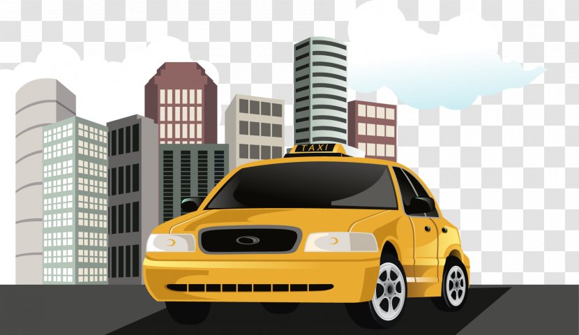 Taxi Stock Photography Clip Art - Yellow - Vector Transparent PNG