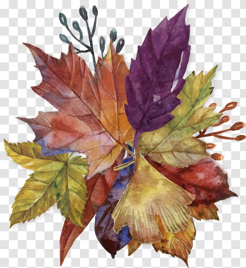 Autumn Leaf Color Painting Work Of Art - Mockup - Floral Decoration Transparent PNG