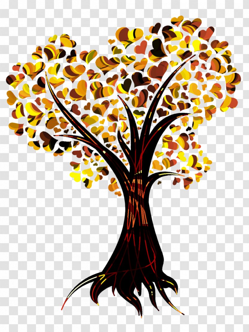 Tree Heart Autumn Leaf Color Clip Art - Woody Plant Transparent PNG