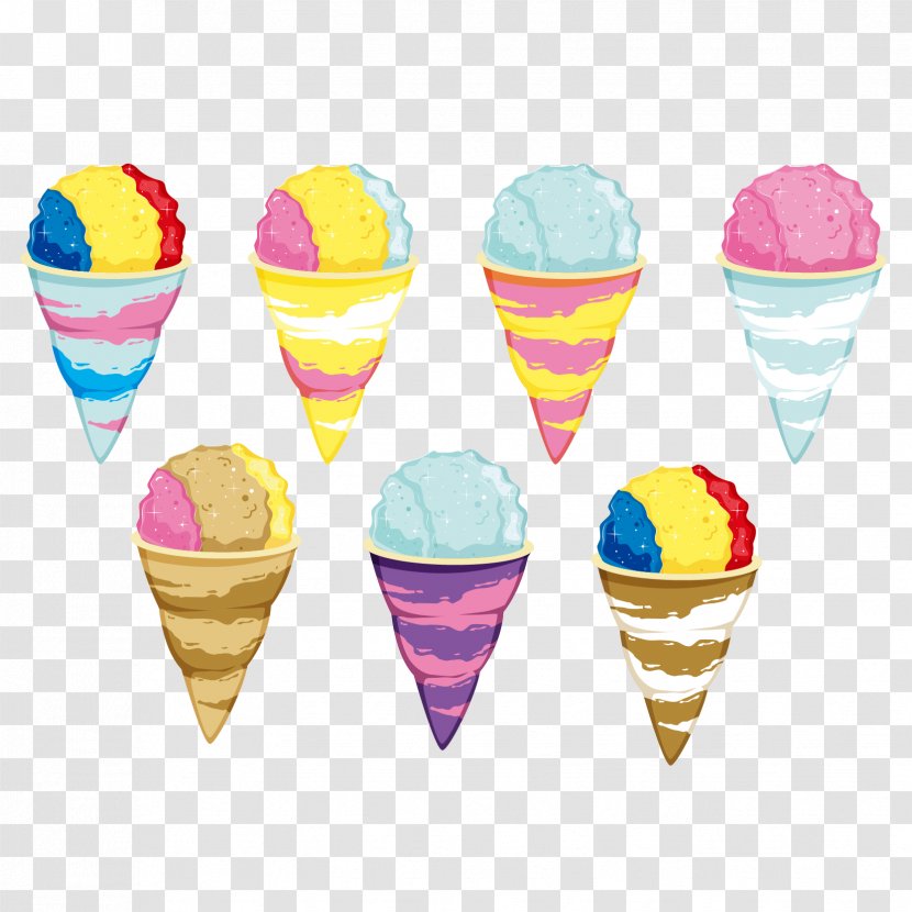 Ice Cream Cone Snow Shaved - Cup - Vector Crispy Cones Transparent PNG