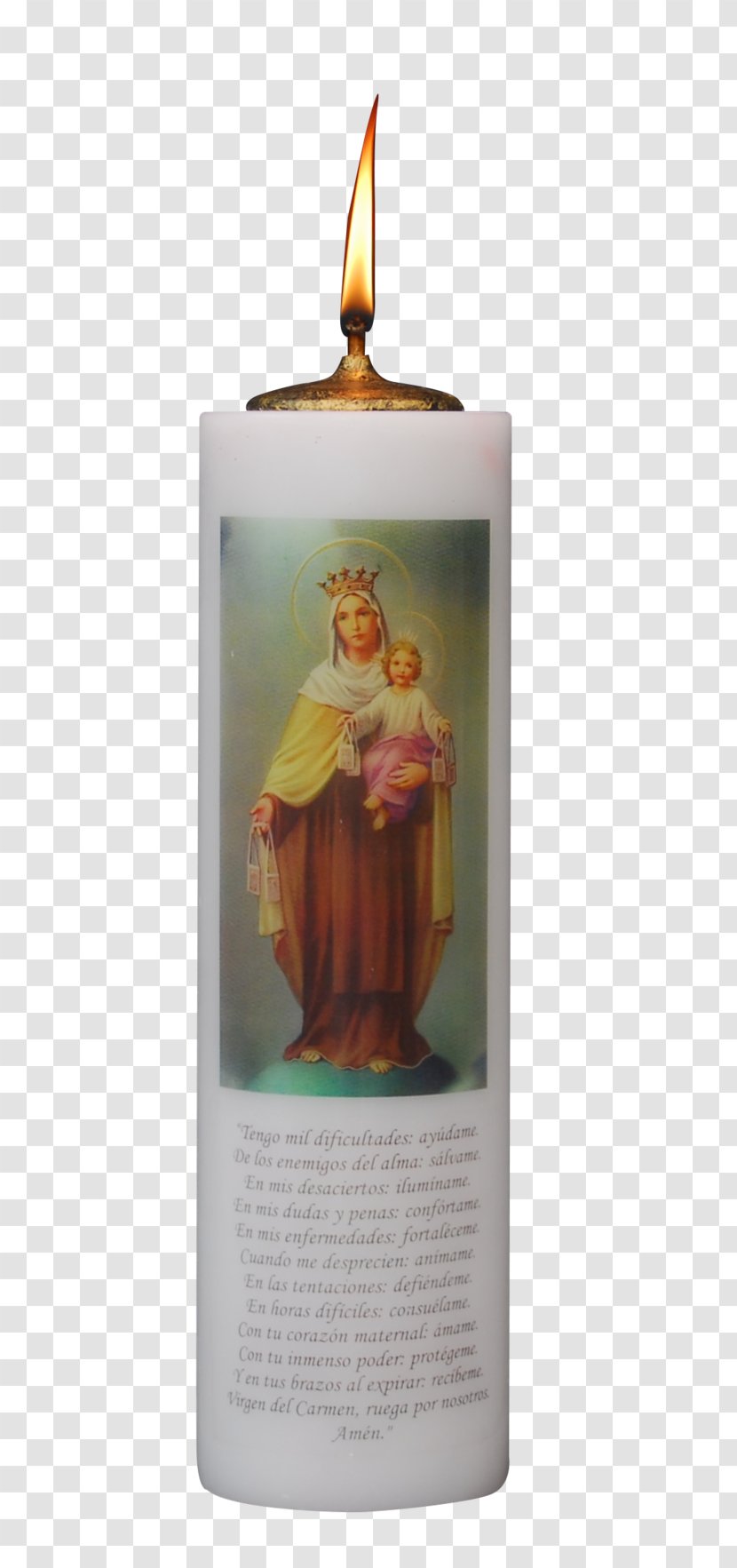 Candle Christmas Ornament Paraffin Wax Lighting - Heart - Virgen Del Carmen Transparent PNG