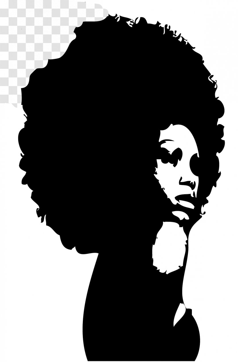 Silhouette Black African American Female Clip Art - Hair - Afro Lady Cliparts Transparent PNG