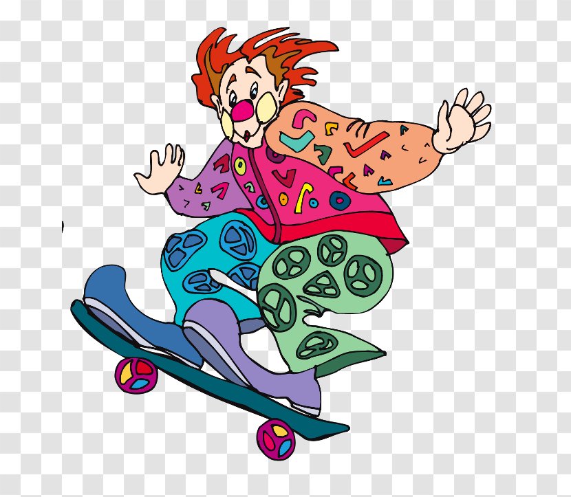 Clown Skateboard Clip Art - Skateboarding - Xa Transparent PNG