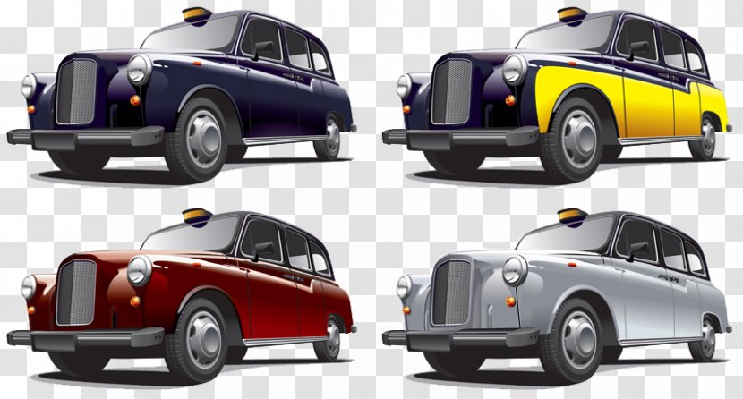 London Taxi Austin FX4 Manganese Bronze Holdings Car - Creative Hand-painted Cartoon Classic Transparent PNG