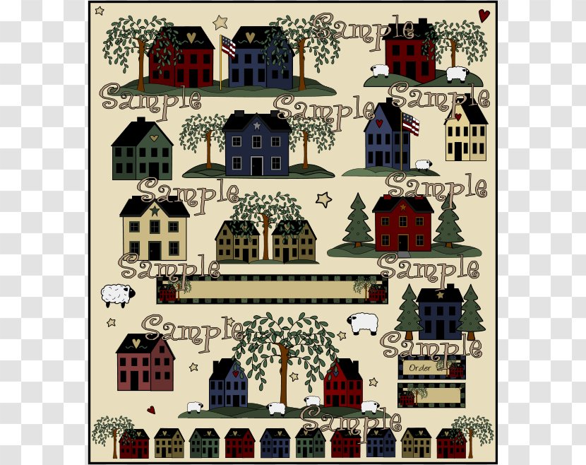 Saltbox House Primitive Decorating Clip Art - Stencil - Cliparts Transparent PNG