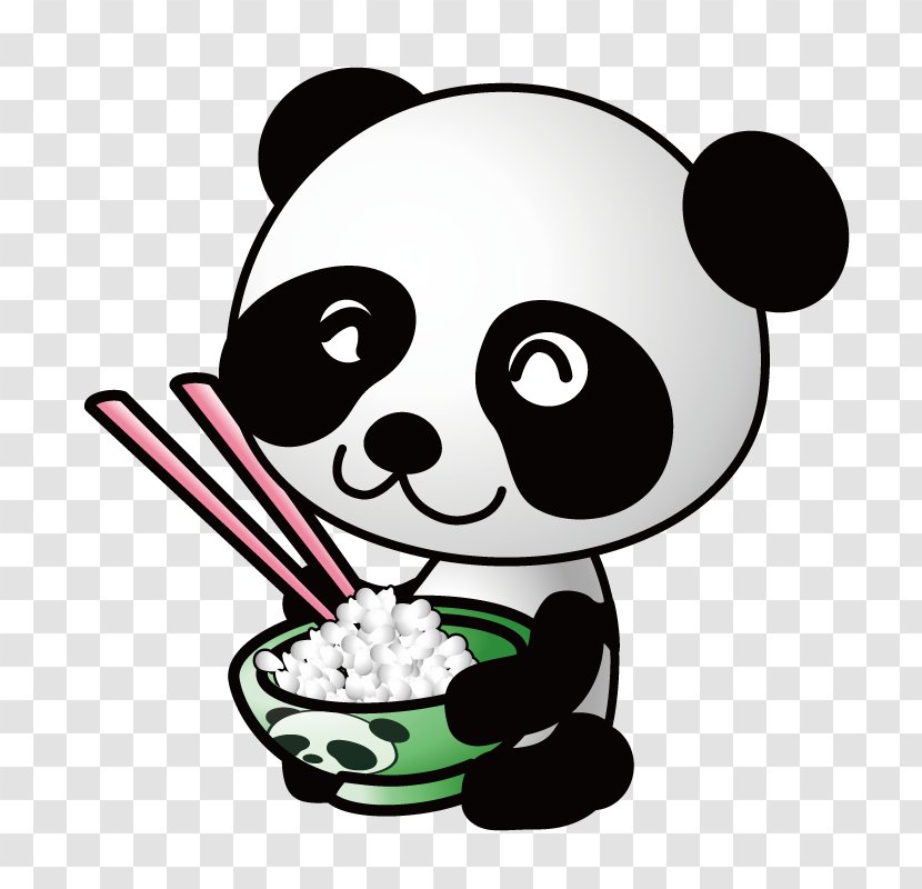 Giant Panda Bear Red Clip Art - Eat Transparent PNG