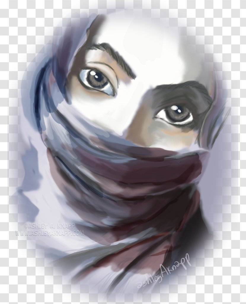 Drawing Art Hijab Sketch - Silhouette - Heart Transparent PNG
