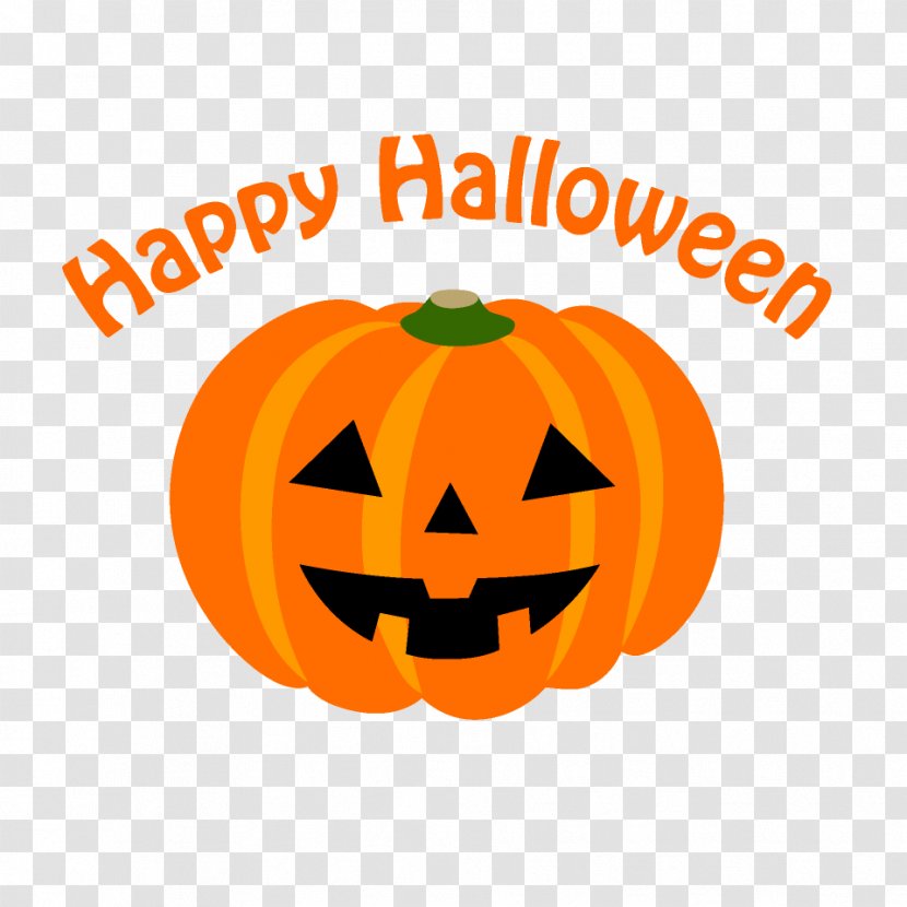 Jack-o'-lantern Calabaza Winter Squash Clip Art Logo - Orange - Happy Halloween Banner Transparent PNG