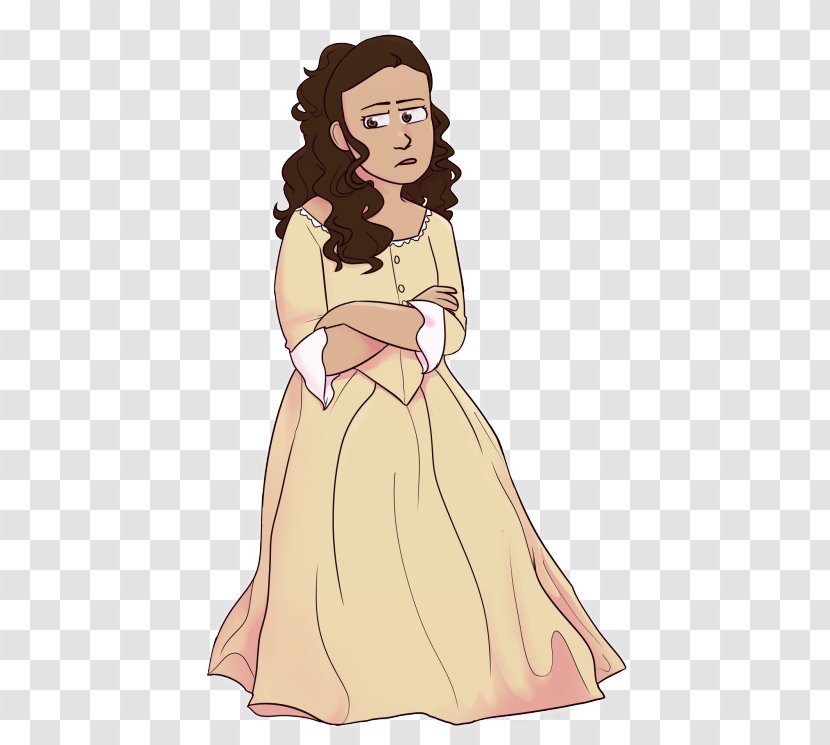 Brown Hair Gown Illustration Woman - Tree Transparent PNG