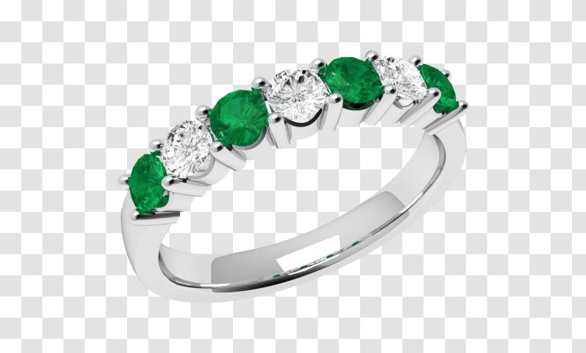Emerald Diamond Eternity Ring Brilliant - Cut Transparent PNG