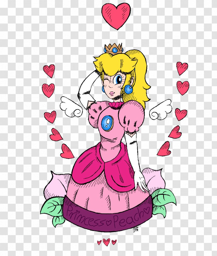 Princess Peach Art Clip - Frame - Heart Transparent PNG