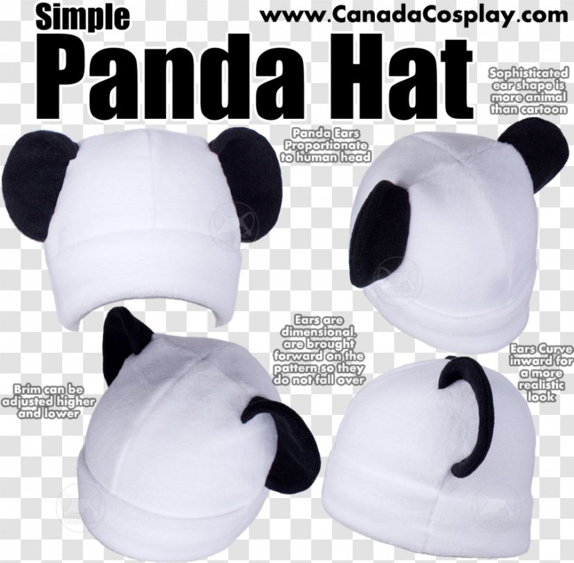 Baseball Cap Giant Panda Product Design Hat - Sewing Pattern Transparent PNG