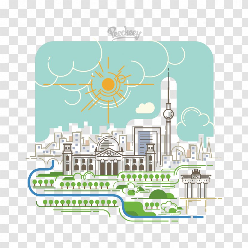 Berlin Skyline Download - City Hand Drawing Transparent PNG