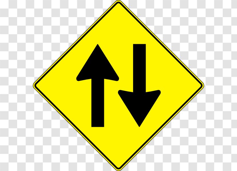 Traffic Sign One-way Two-way Street Clip Art - Triangle - Pictures Of Signs Transparent PNG