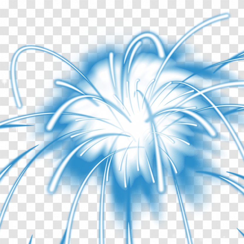 Light Blue Fireworks Pyrotechnics - Simple Effect Elements Transparent PNG