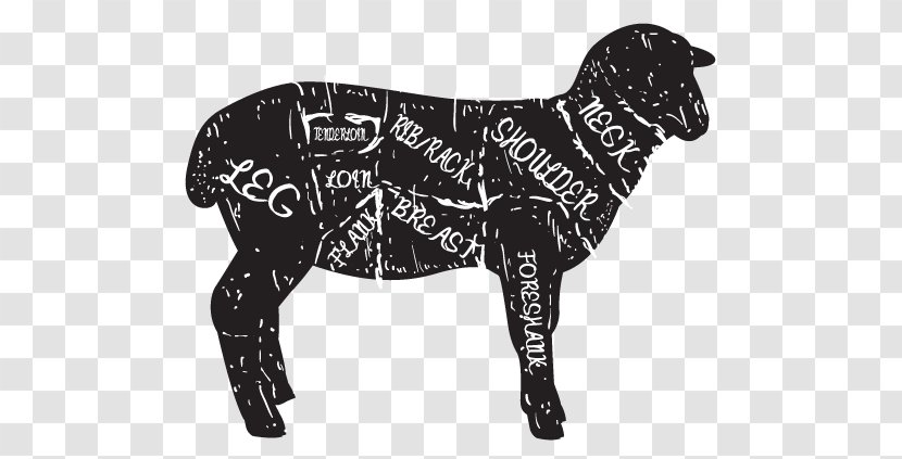 Sheep Lamb And Mutton Dog Breed Bacon Meat Chop - Black - Rib Transparent PNG