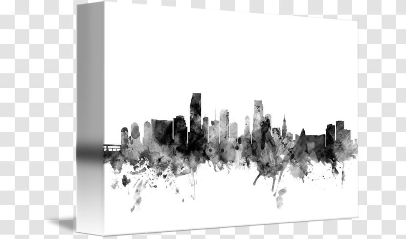 Miami Canvas Print Art Skyline Transparent PNG