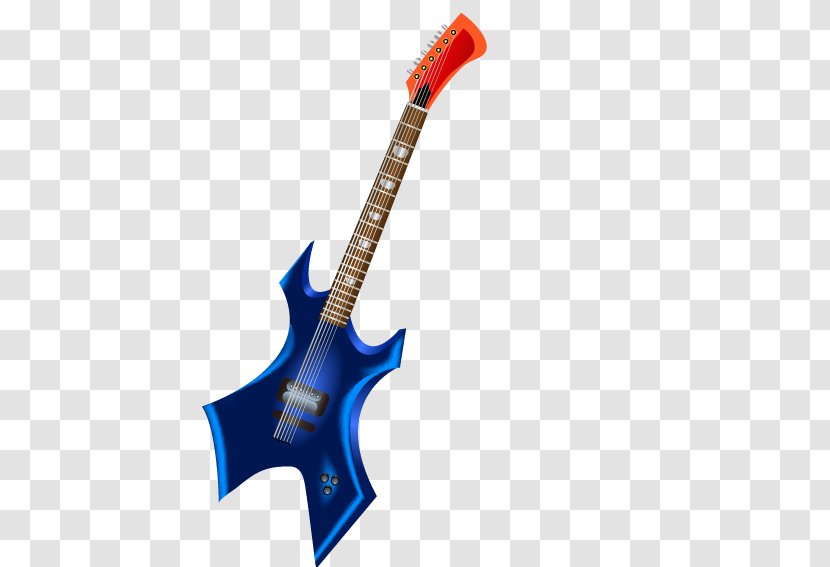 Electric Guitar Musical Instrument String - Watercolor - Blue Transparent PNG