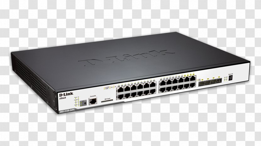 Gigabit Ethernet Stackable Switch Network D-Link Small Form-factor Pluggable Transceiver Transparent PNG