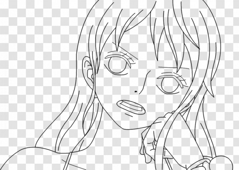 Nami Line Art Drawing One Piece Sketch - Tree Transparent PNG