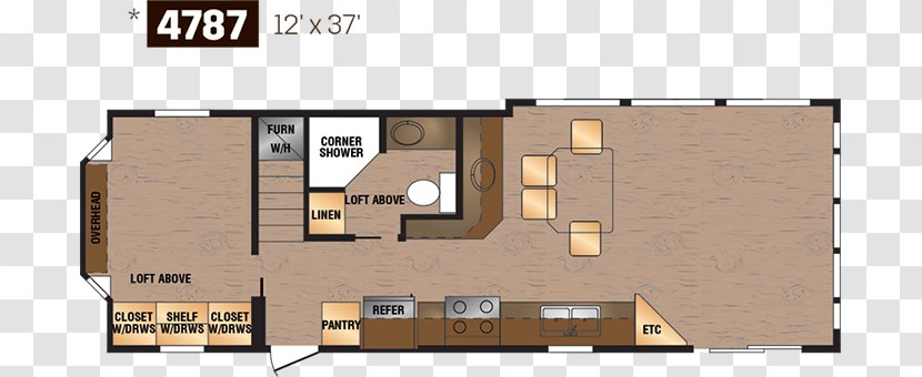 Floor Plan Park Model House - Loft - Breakfast Package Transparent PNG