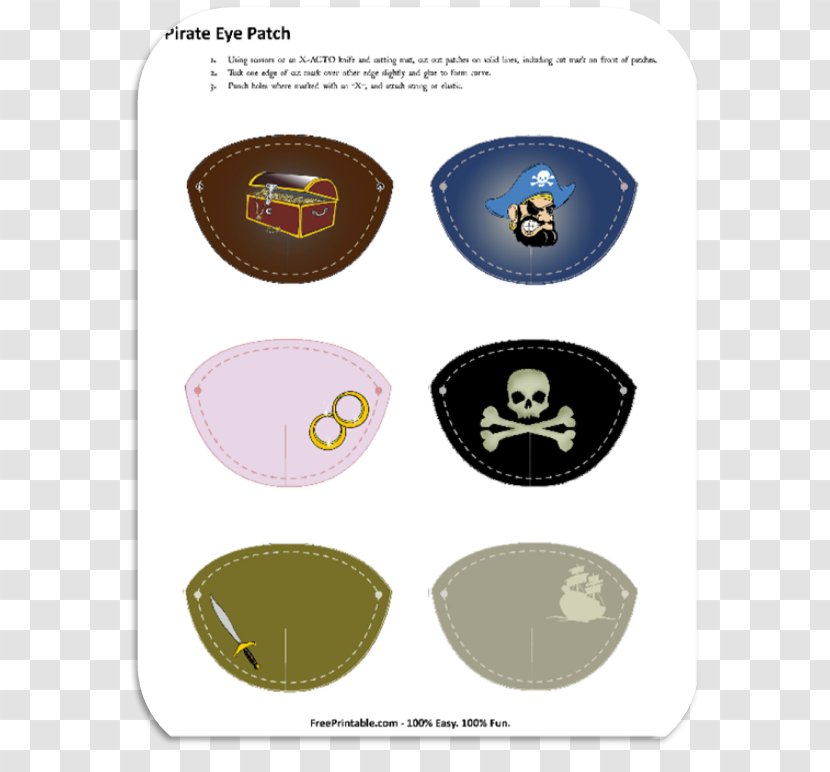 Piracy Eyepatch Jolly Roger Pirate Party - Bolorei - Eye Patch Transparent PNG