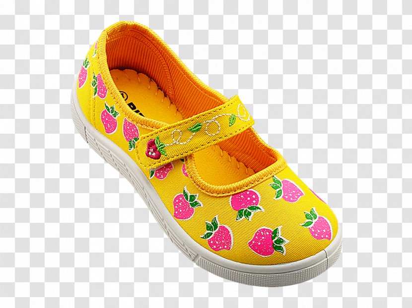 Yellow Color Shoe Textile Walking - Heart - Họa Tiết Transparent PNG