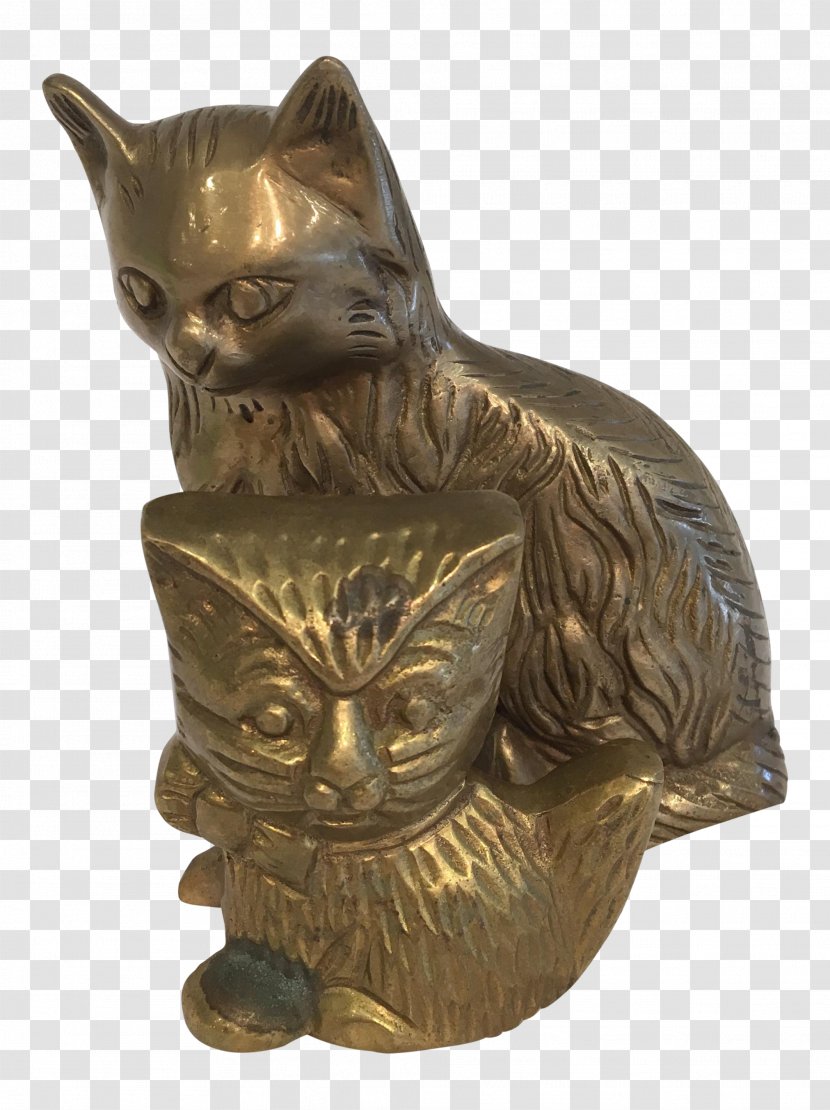 Whiskers Cat Bronze Sculpture - Figurine Transparent PNG