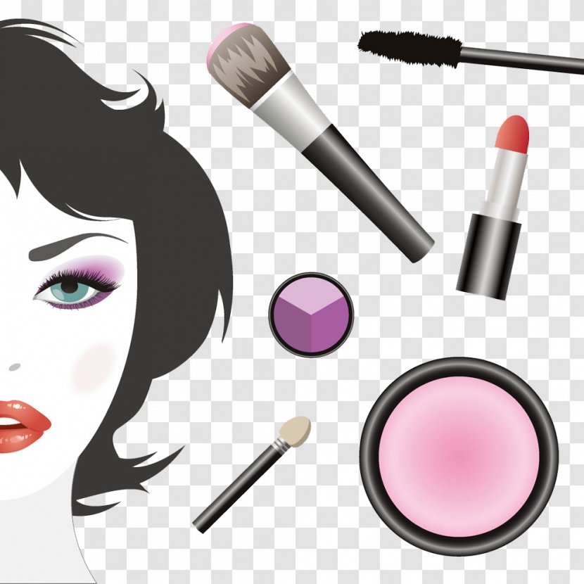 Cosmetics Face Make-up Artist Illustration - Flower - Hand-painted Makeup Transparent PNG