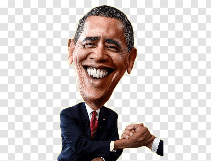 Barack Obama Caricature United States Clip Art - Facial Hair Transparent PNG