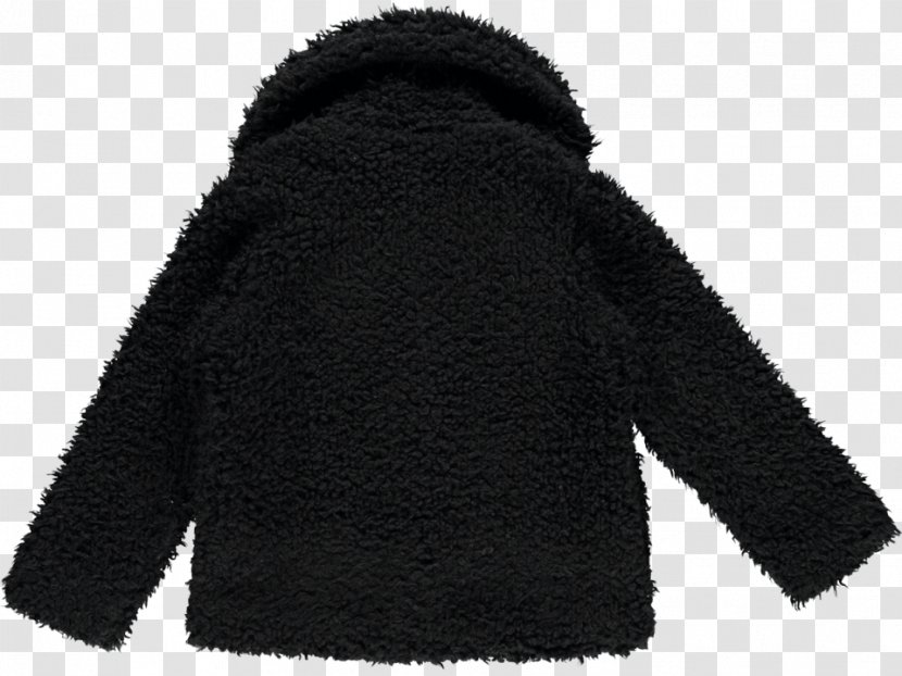 Cardigan Hoodie Neck Wool Black M - Polar Fleece - Shearling Coat Transparent PNG