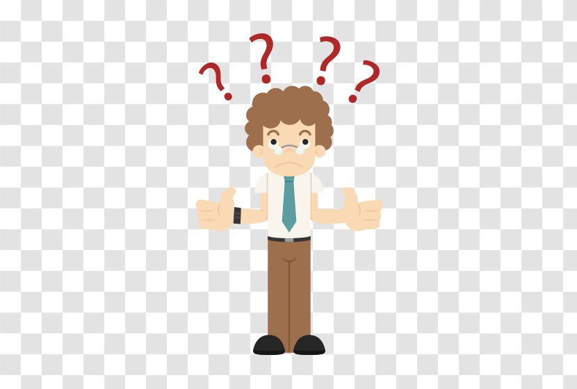 Clip Art - Man - Male Business Office Questions Transparent PNG