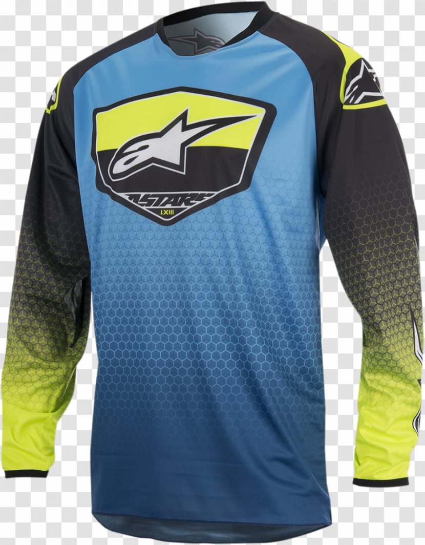 Alpinestars Jersey Motocross Clothing Blue - Long Sleeved T Shirt Transparent PNG